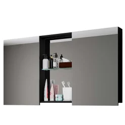 Outlet Wohnen Modernes Badmöbel Ensemble in Schwarz - Vinkoja (vierteilig)