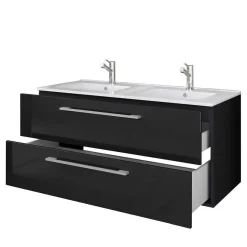 Outlet Wohnen Modernes Badmöbel Ensemble in Schwarz - Vinkoja (vierteilig)