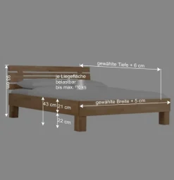 Hot Wohnen Modernes Buche Holzbett Pinatory mit Kopfteil