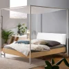 Sale Wohnen Modernes Himmelbett in Eiche Bianco & Weiß - Blackbeard