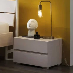 New Wohnen Modernes Himmelbett in Weiß für zwei Personen - Doranov