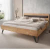 New Wohnen Modernes Holzbett in Wildeichefarben - Dizamora