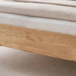 New Wohnen Modernes Holzbett in Wildeichefarben - Dizamora