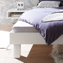 Online Wohnen Modernes Holzbett mit Nachttisch - Crimera (zweiteilig)