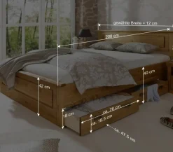 Sale Wohnen Modernes Landhausbett aus Kiefer - Inhusa