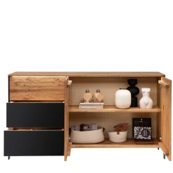 Best Wohnen Modernes Sideboard in Wildeiche und Anthrazit - Claas