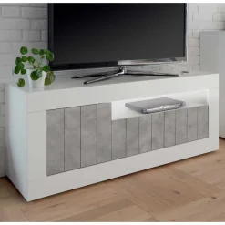 Best Wohnen Modernes TV Element in Hochglanz Weiß - Niris