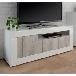 Clearance Wohnen Modernes TV Lowboard mit Fach & 3 Türen - Merenda