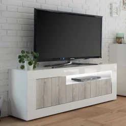 Clearance Wohnen Modernes TV Lowboard mit Fach & 3 Türen - Merenda