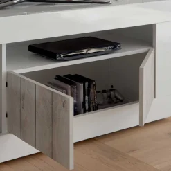 Clearance Wohnen Modernes TV Lowboard mit Fach & 3 Türen - Merenda