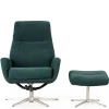 Best Wohnen Modernes TV Sessel Set mit Fußhocker - Trapani (zweiteilig)