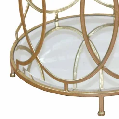 Sale Wohnen Mondäner Beistelltisch mit Glas & Spiegel & Metall Ziamo in Goldfarben