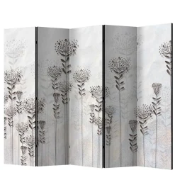 Sale Wohnen Monochrom bedruckter Paravent mit floralem Motiv - Stepana