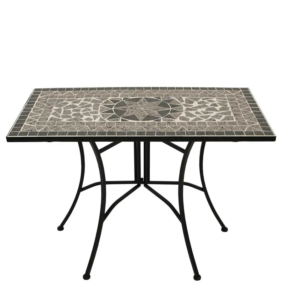 Best Wohnen Mosaik Gartentisch in Schwarz & Grau - Tasmania