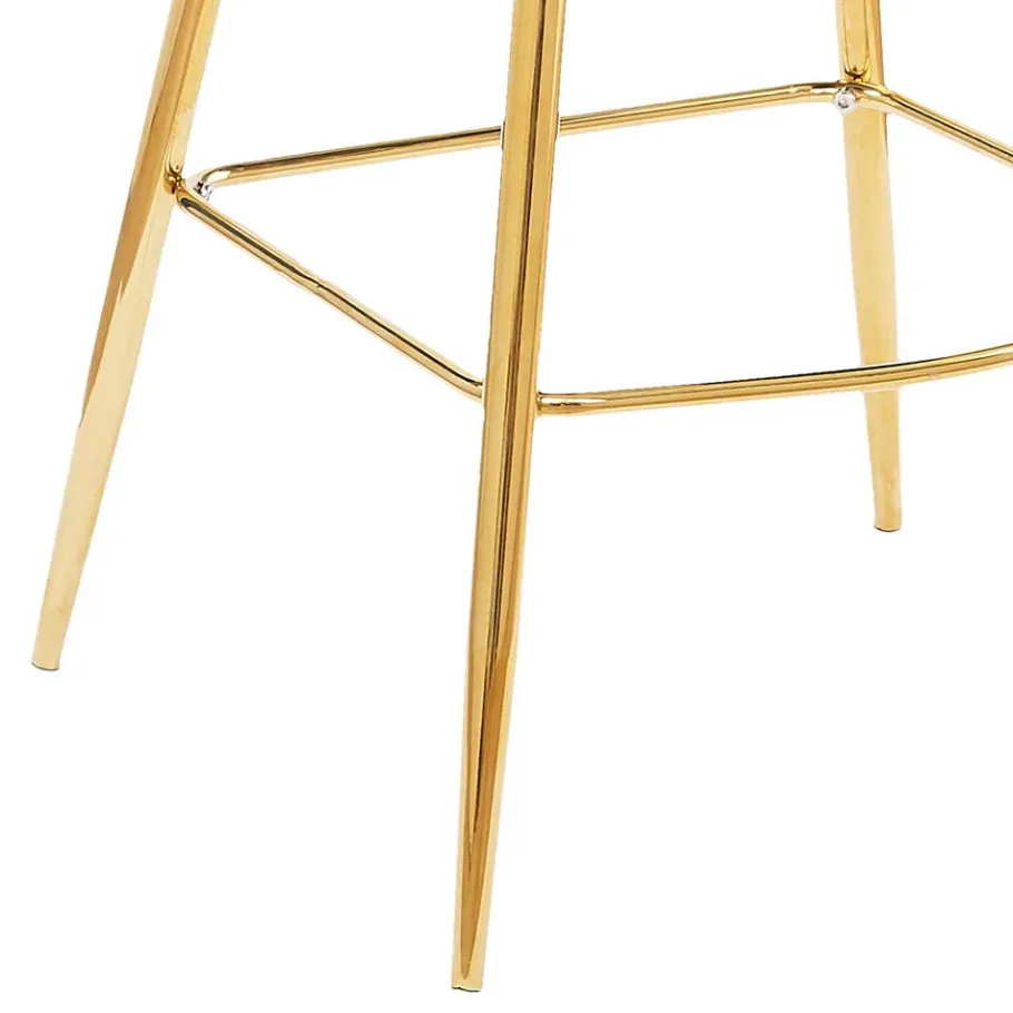 Best Wohnen Muschel Barstühle in Hellgrau & Gold - Locceri (2er Set)