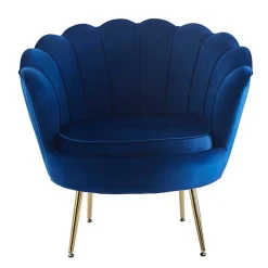 Best Wohnen Muschel Design Sessel in Blau Samtbezug - Dotagon