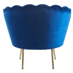 Best Wohnen Muschel Design Sessel in Blau Samtbezug - Dotagon