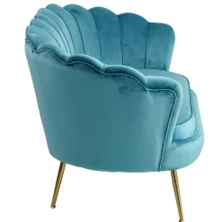 Best Wohnen Muschel Designsofa in Blau Samt - Jeeni