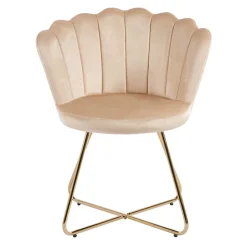 Sale Wohnen Muschelstühle in Beige und Gold - Cagahan (2er Set)