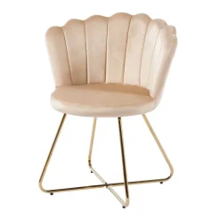 Sale Wohnen Muschelstühle in Beige und Gold - Cagahan (2er Set)