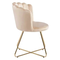 Sale Wohnen Muschelstühle in Beige und Gold - Cagahan (2er Set)