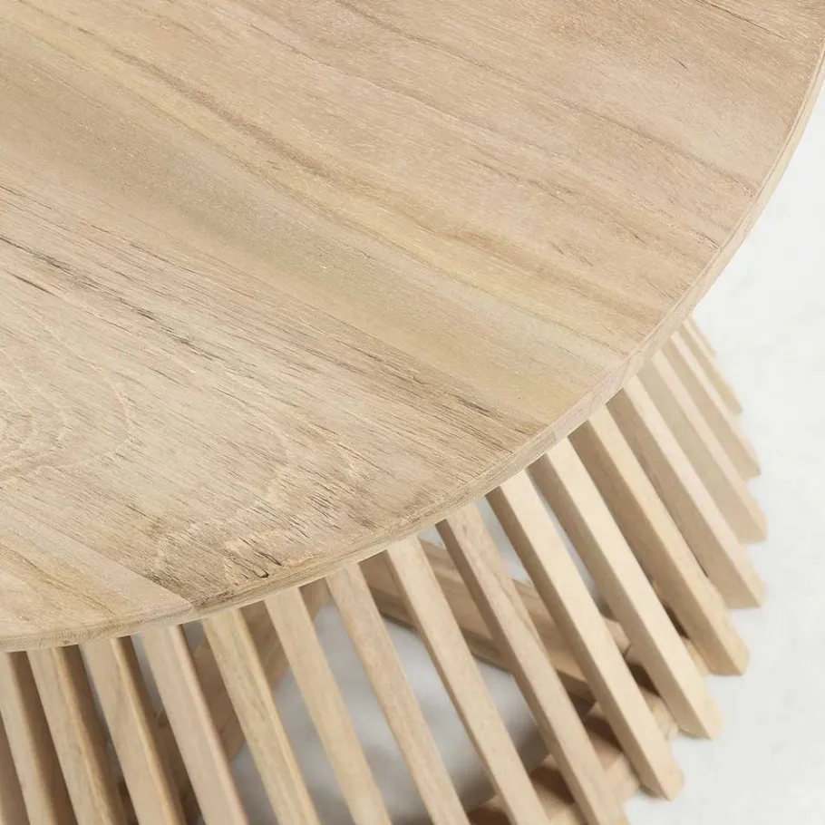 Clearance Wohnen Naturbelassener Designtisch aus Teakholz - Trainy