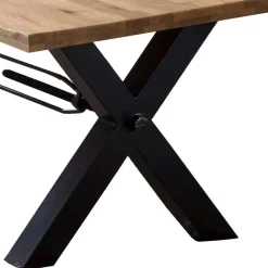 Sale Wohnen Naturkante Holztisch Wildeiche mit X Füßen - Ascolano