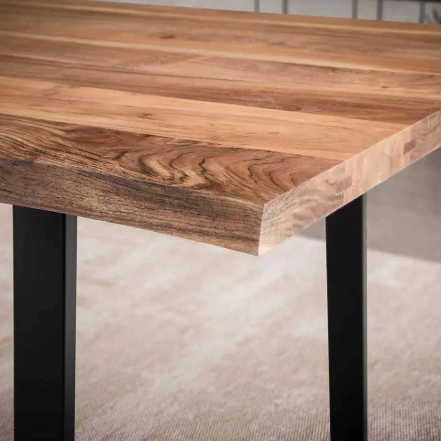 Clearance Wohnen Naturkanten-Tisch mit Trapezbeinen - Captain
