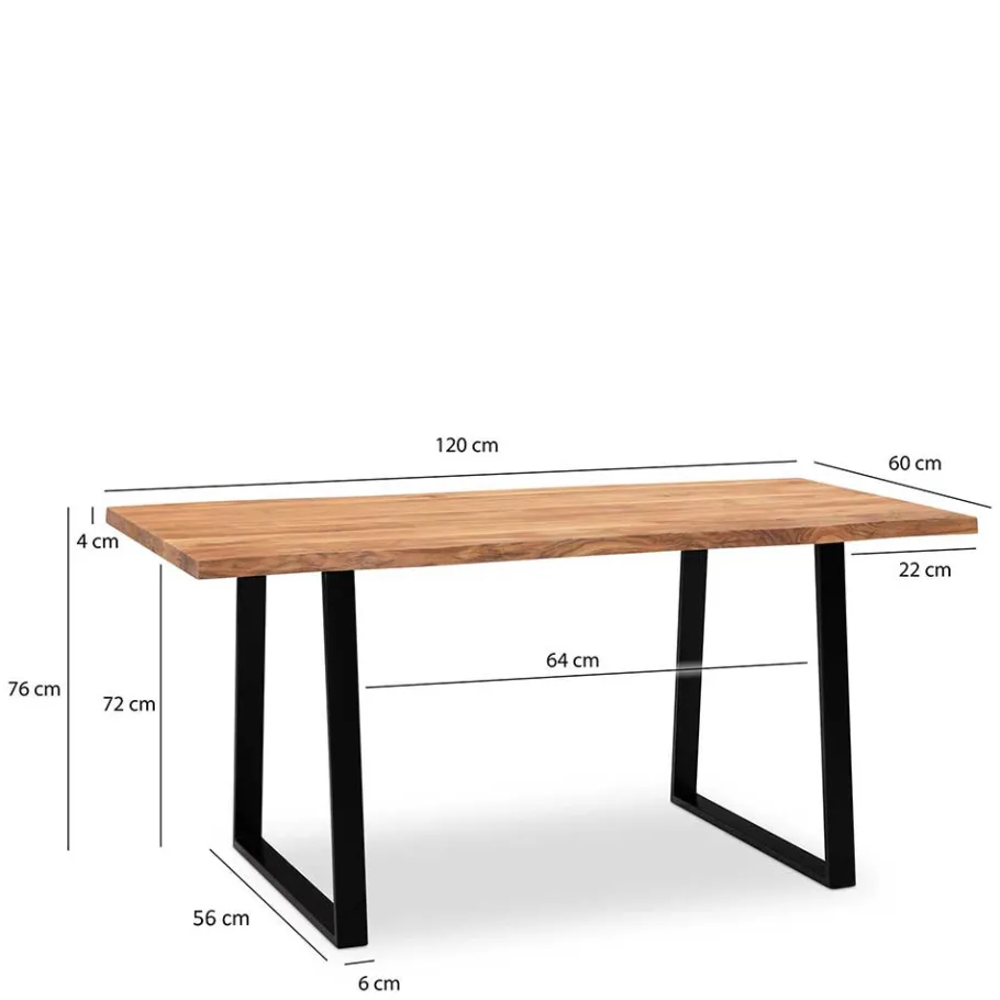 Clearance Wohnen Naturkanten-Tisch mit Trapezbeinen - Captain