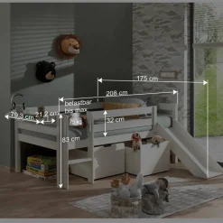 Online Wohnen Niedriges Spielbett mit Rutsche - Epiros