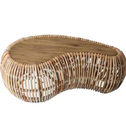 Online Wohnen Nieren Couchtisch Stalinos aus Rattan