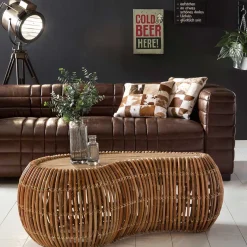Online Wohnen Nieren Couchtisch Stalinos aus Rattan