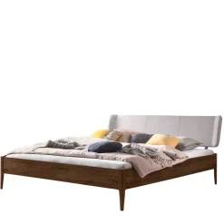 New Wohnen Nussbaum Bett mit extravagantem Kopfteil - Astosa