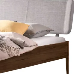 New Wohnen Nussbaum Bett mit extravagantem Kopfteil - Astosa