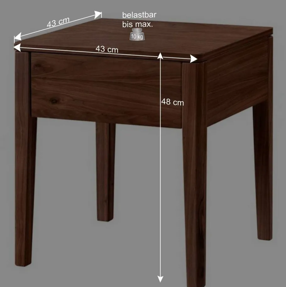 Best Wohnen Nussbaum Holzbett für zwei Personen - Lerchona