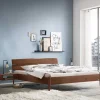 Clearance Wohnen Nussbaum Holzbett mit Baumkante Kopfteil - Elegatos