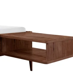 Clearance Wohnen Nussbaum Holzbett mit Baumkante Kopfteil - Elegatos