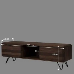 Best Wohnen Nussbaum TV Lowboard 220 cm breit - Rivossa