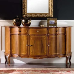 Discount Wohnen Nussbaumfarbenes Sideboard Dentro im Barock Design