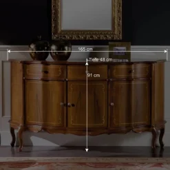 Discount Wohnen Nussbaumfarbenes Sideboard Dentro im Barock Design