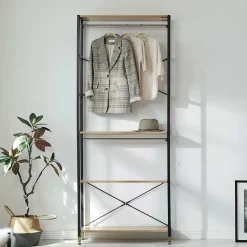 Outlet Wohnen Offenes Garderobenregal mit Kleiderstange - Pepper