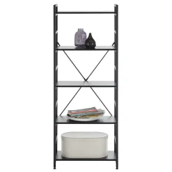 New Wohnen Offenes Industrial Style Regal in Schwarz - Keuna