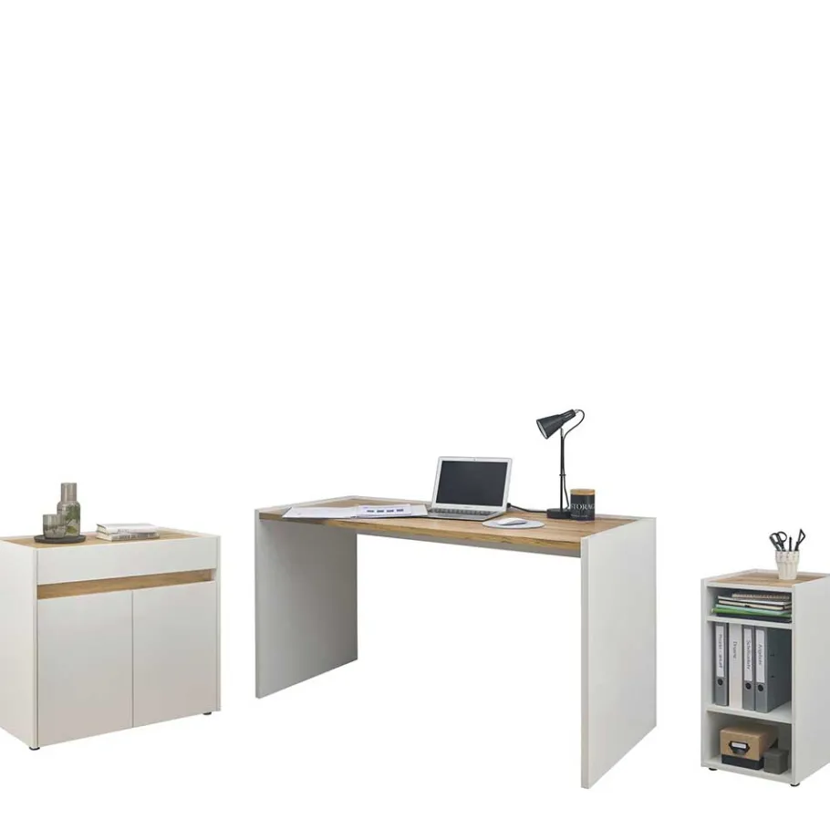 New Wohnen Office Schreibtisch & Regal & Kommode - Nonessia (dreiteilig)
