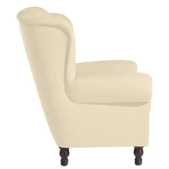 Best Wohnen Ohrensessel in Beige und Nussbaum - Fakt