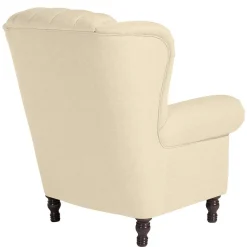 Best Wohnen Ohrensessel in Beige und Nussbaum - Fakt