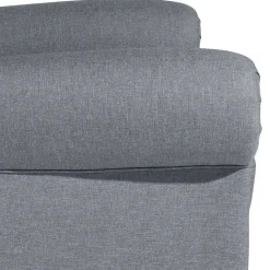 Hot Wohnen Ohrensessel in Jeansblau und Nussbaum Braun - Sasmia