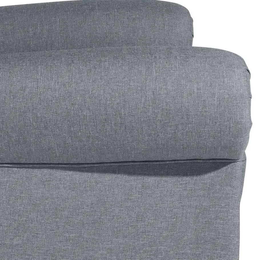 Hot Wohnen Ohrensessel in Jeansblau und Nussbaum Braun - Sasmia