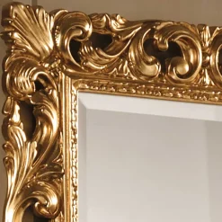 Clearance Wohnen Oppulenter Wandspiegel in Gold Holzrahmen - Carlenna I