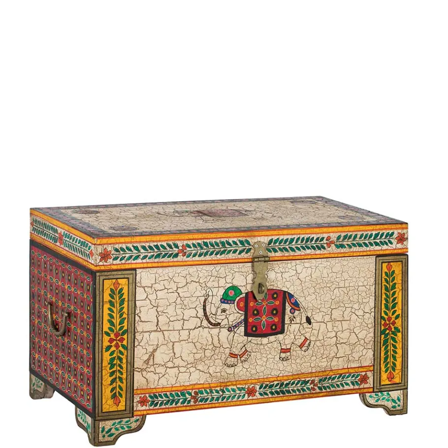 Clearance Wohnen Orient Design Truhe in Bunt mit Elefanten Motiv - Branle