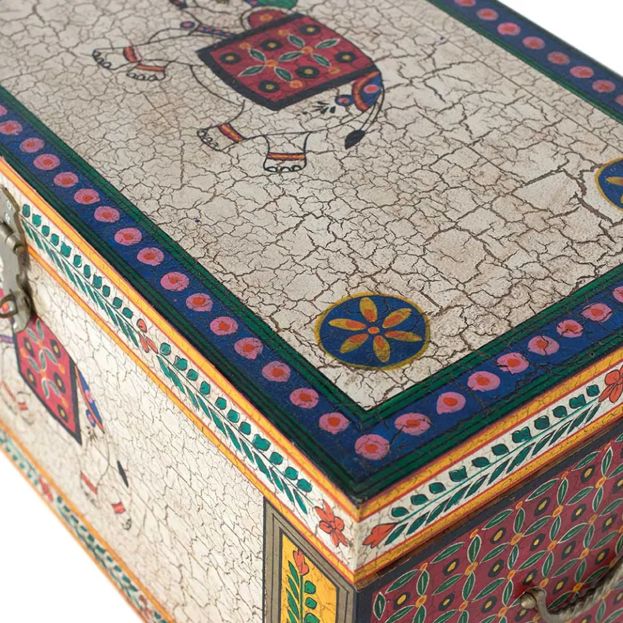 Clearance Wohnen Orient Design Truhe in Bunt mit Elefanten Motiv - Branle